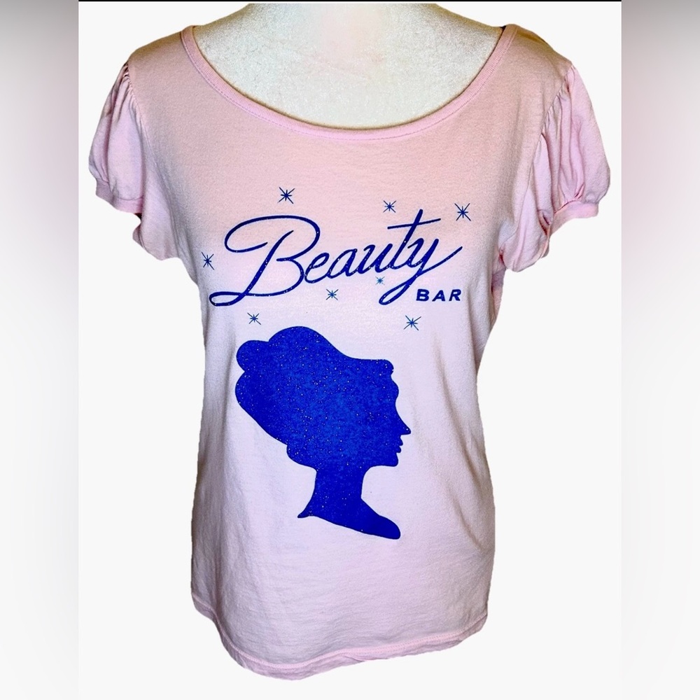 Vintage Beauty Bar Women T-Shirt Early 2000’s Austin TX Bar